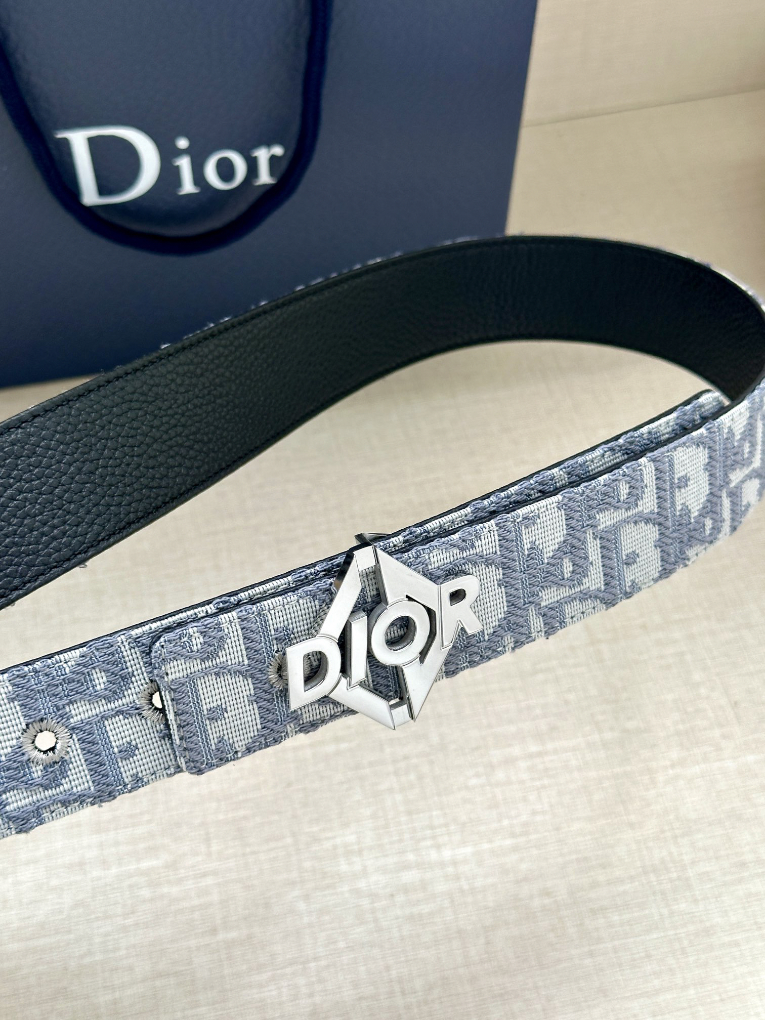 Dior square buckle leather belt 3.5CM wide