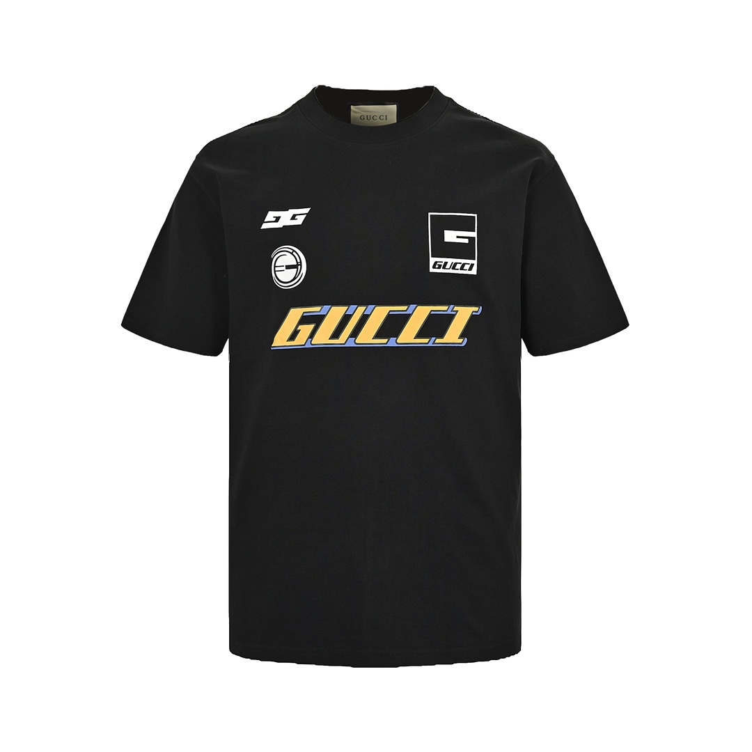 Gucci 24ss motorcycle print short sleeve