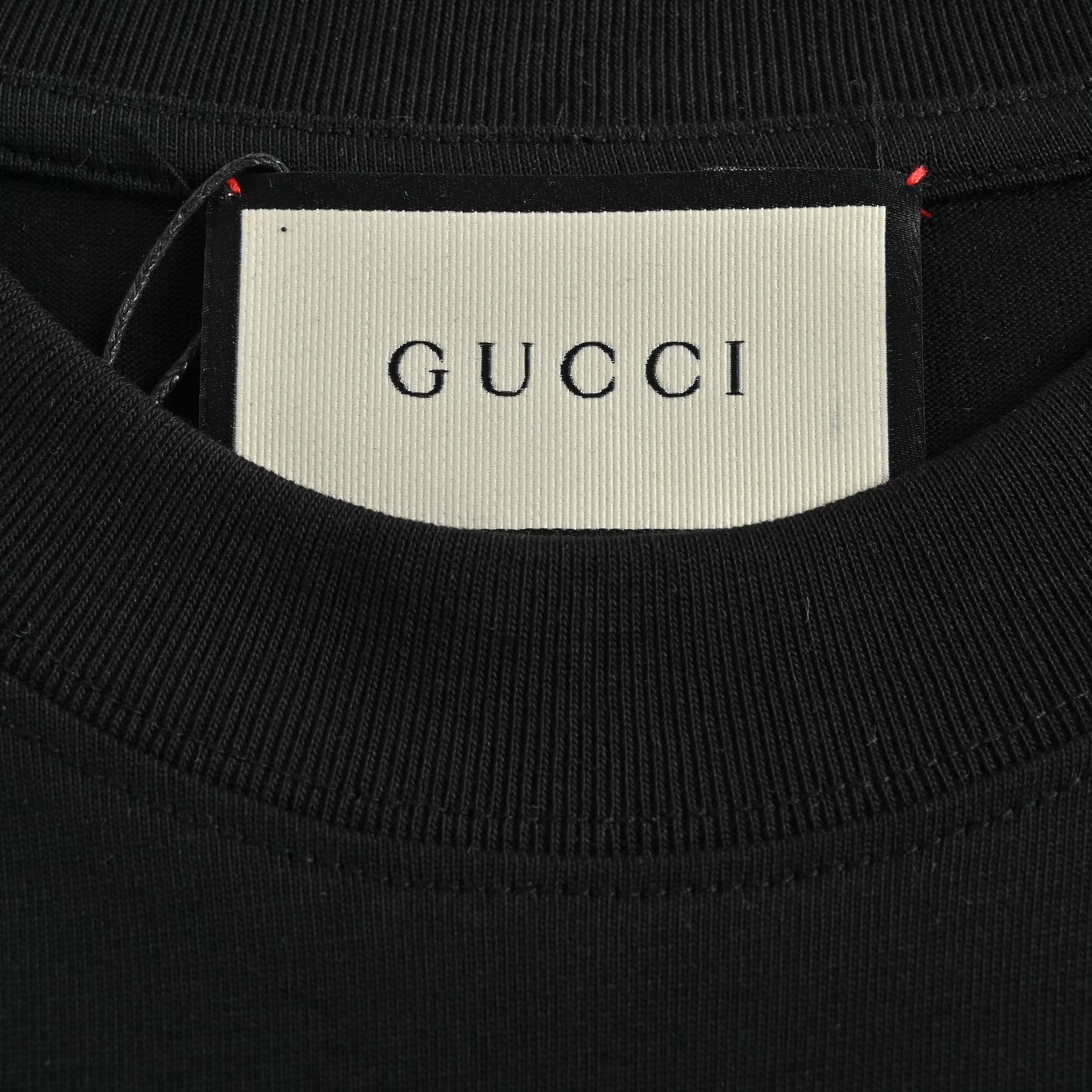 Gucci 23ss old flower rabbit patch embroidered short sleeve