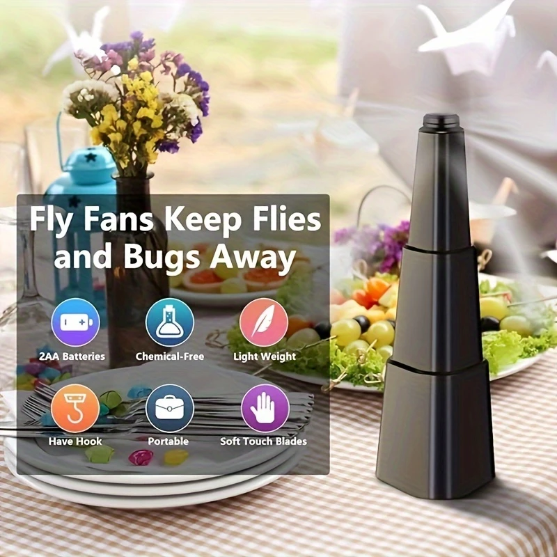 Outdoor picnic fly repellent fan