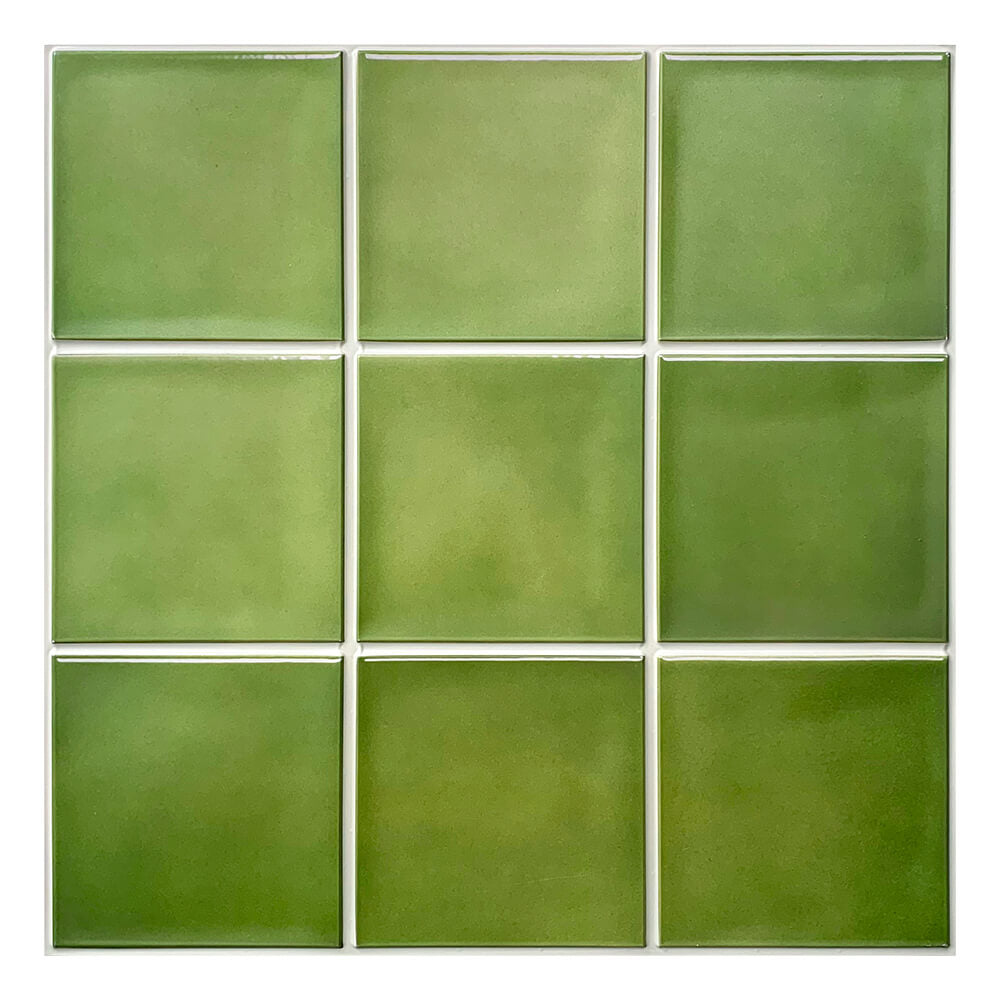 3D Green Ceramic Peel and Stick Wall Tile