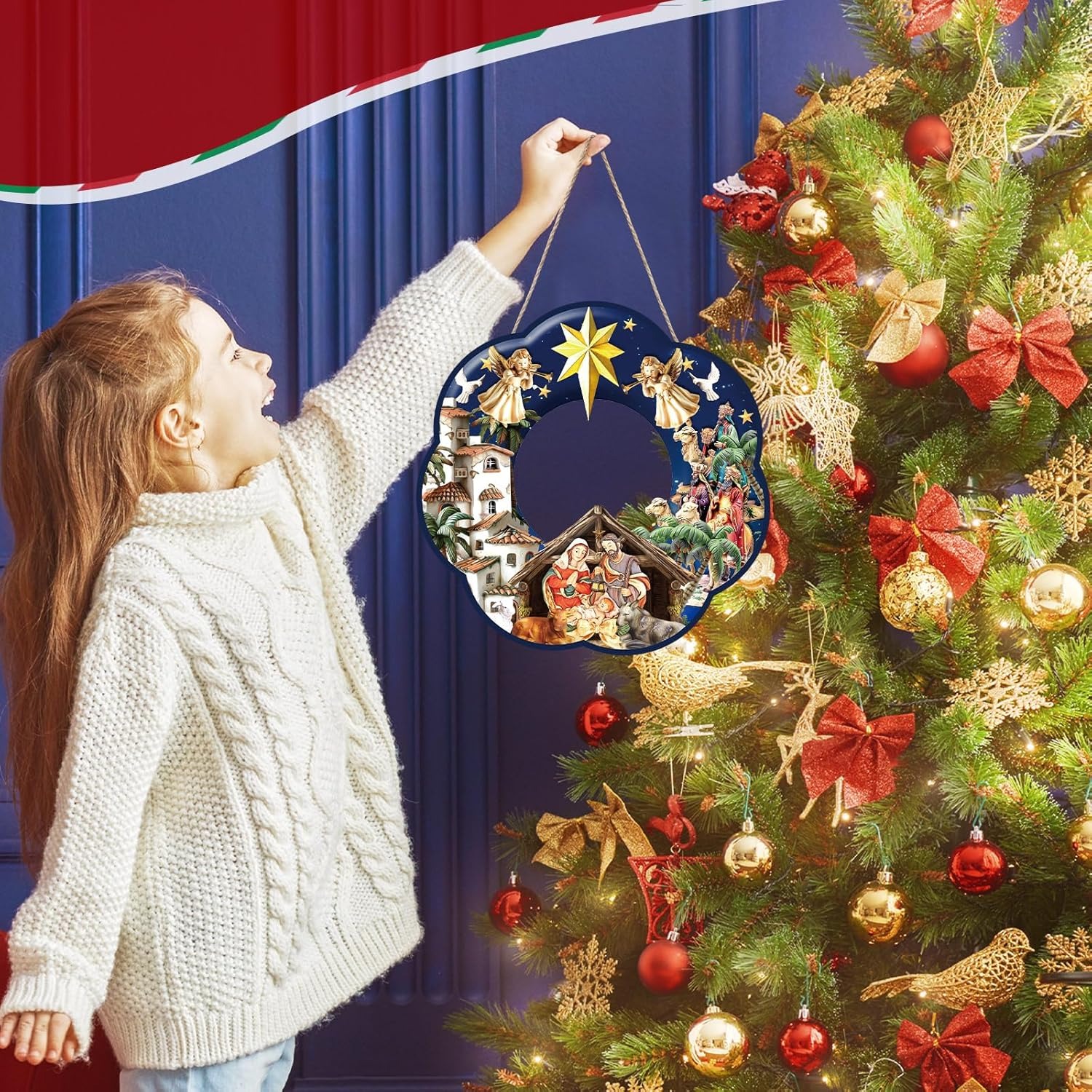🎄Early Christmas Sale - 50% OFF🔥Christmas Christian Wooden Wreath