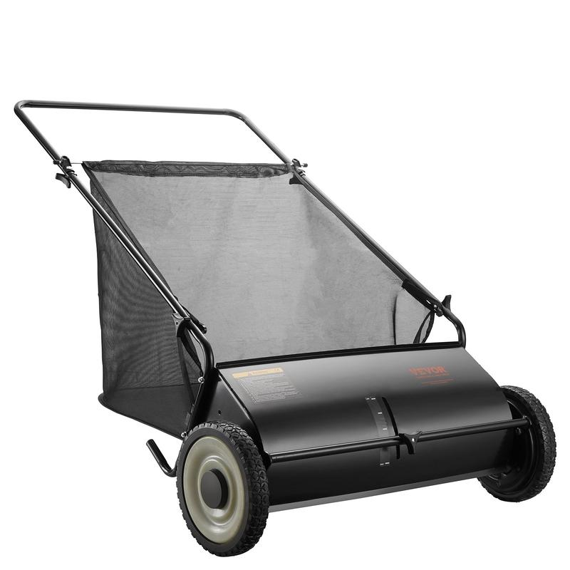 Push Lawn Sweeper | Adjustable Height Leaf & Debris Cleaner for Yard & Garden