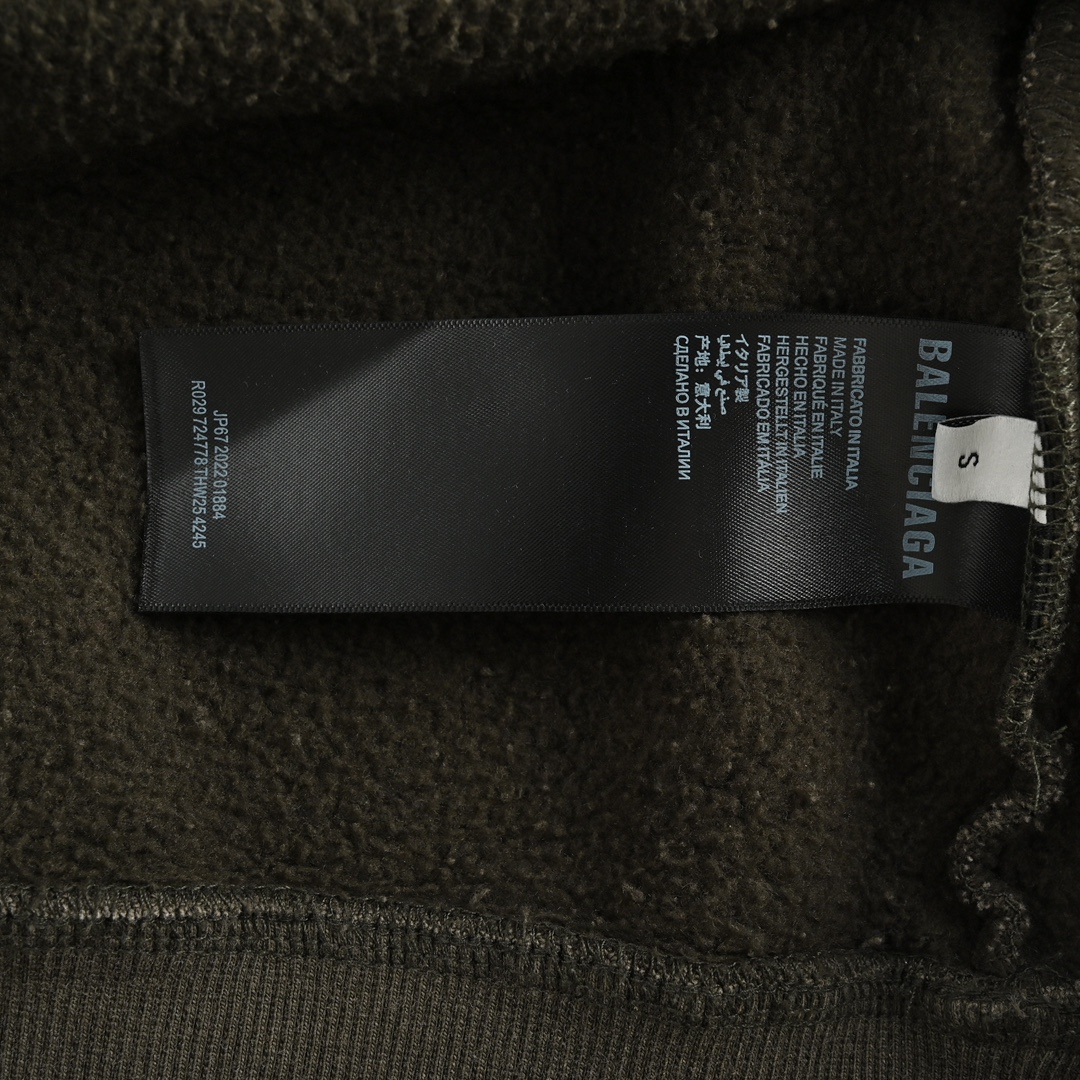Balenciaga 24Fw PARIS lettering printed on the chest, plush hooded sweatshirt