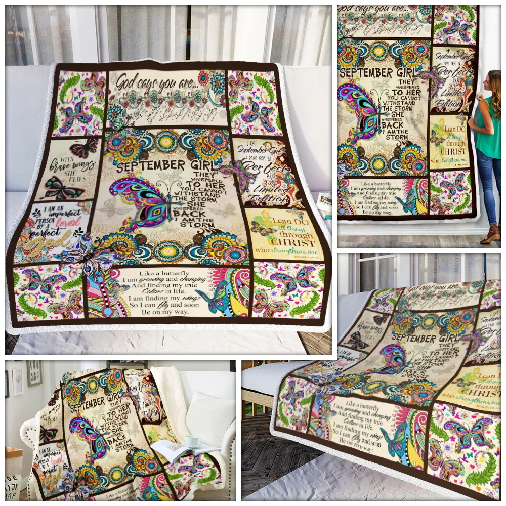 September Girl. I Am The Storm. Butterfly Sofa Throw Blanket