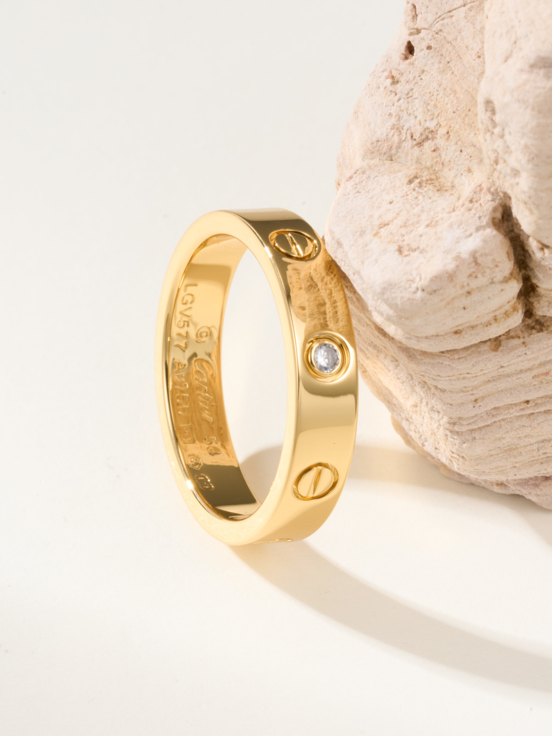 Cartier love narrow single diamond ring