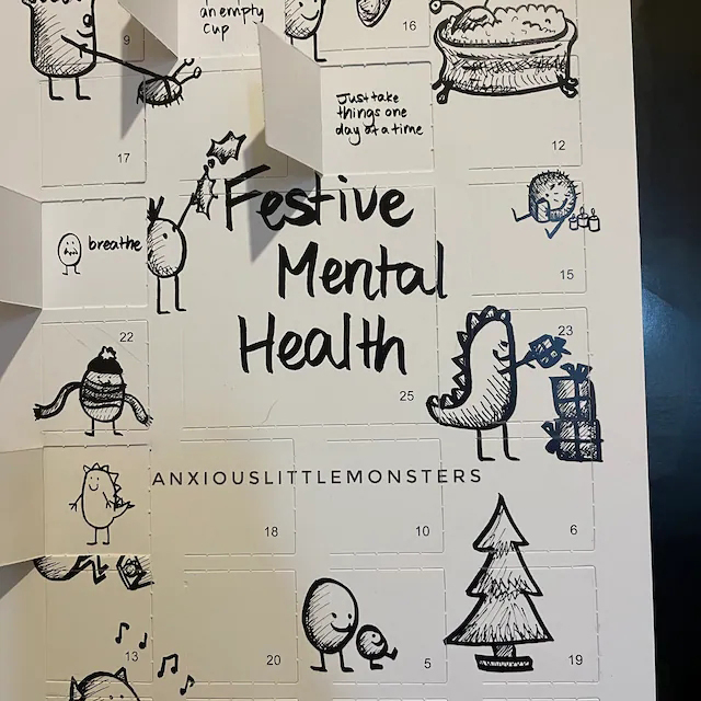 Mental Health, Anxiety, Self-Care Calendar for Advent