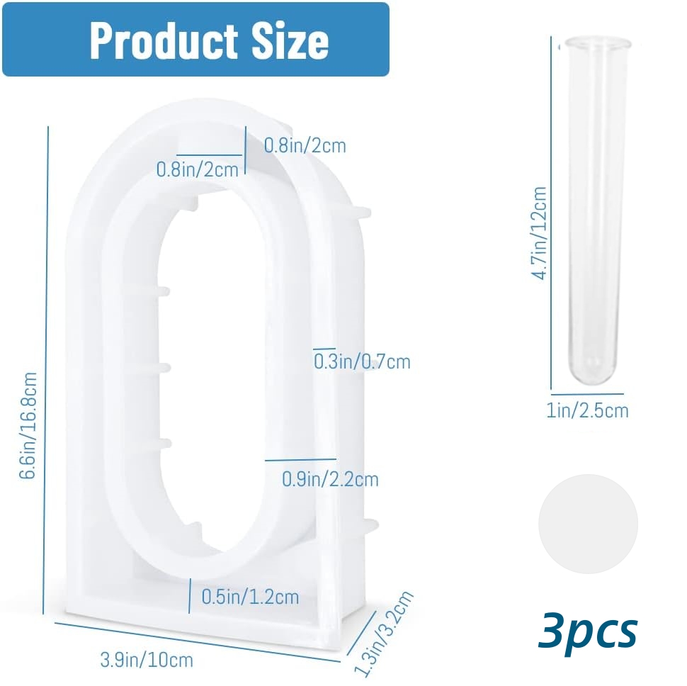 Flower Vase Silicone Molds With 3pcs Clear Test Tubes