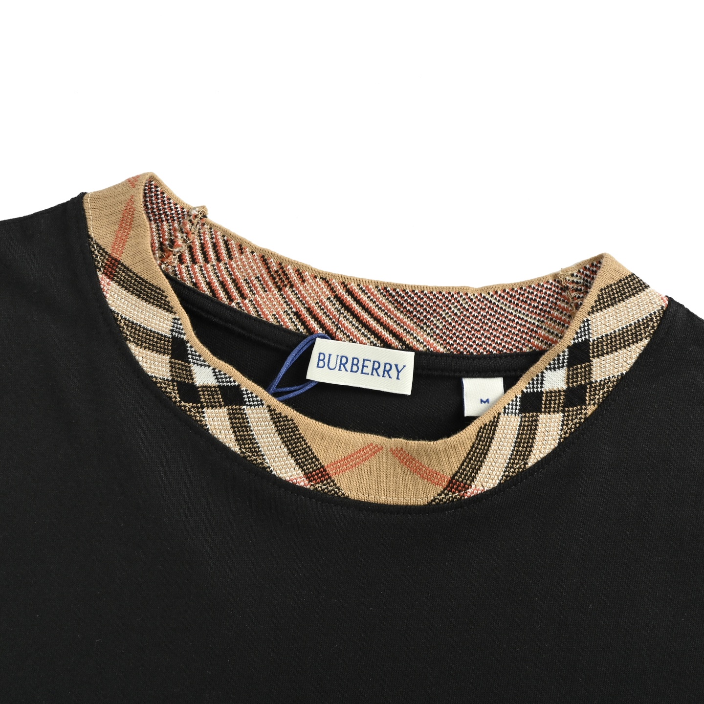 Burberry 25ss check collar patchwork short sleeves