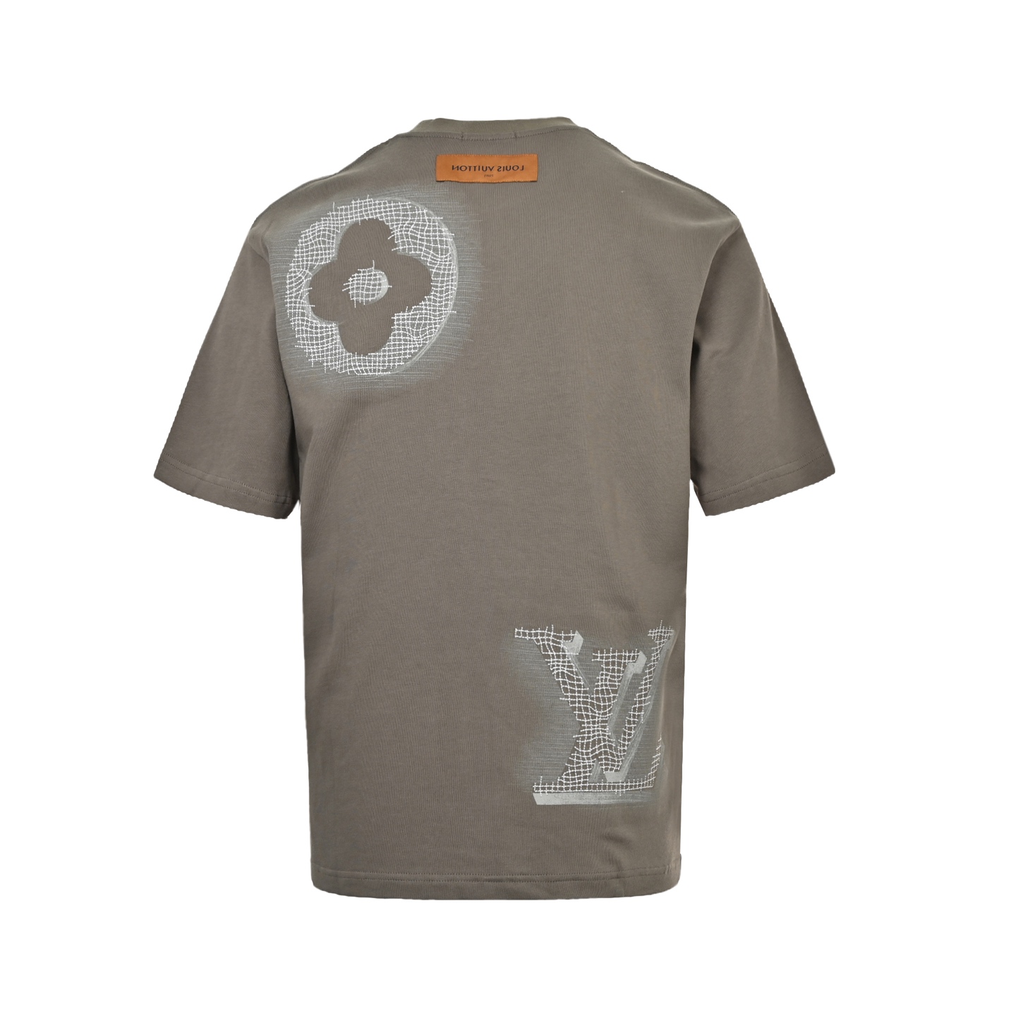 Louis Vuitton 25ss pencil hand-painted large logo monogram embroidered short sleeve