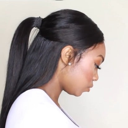 New Natural nape area straight Wig