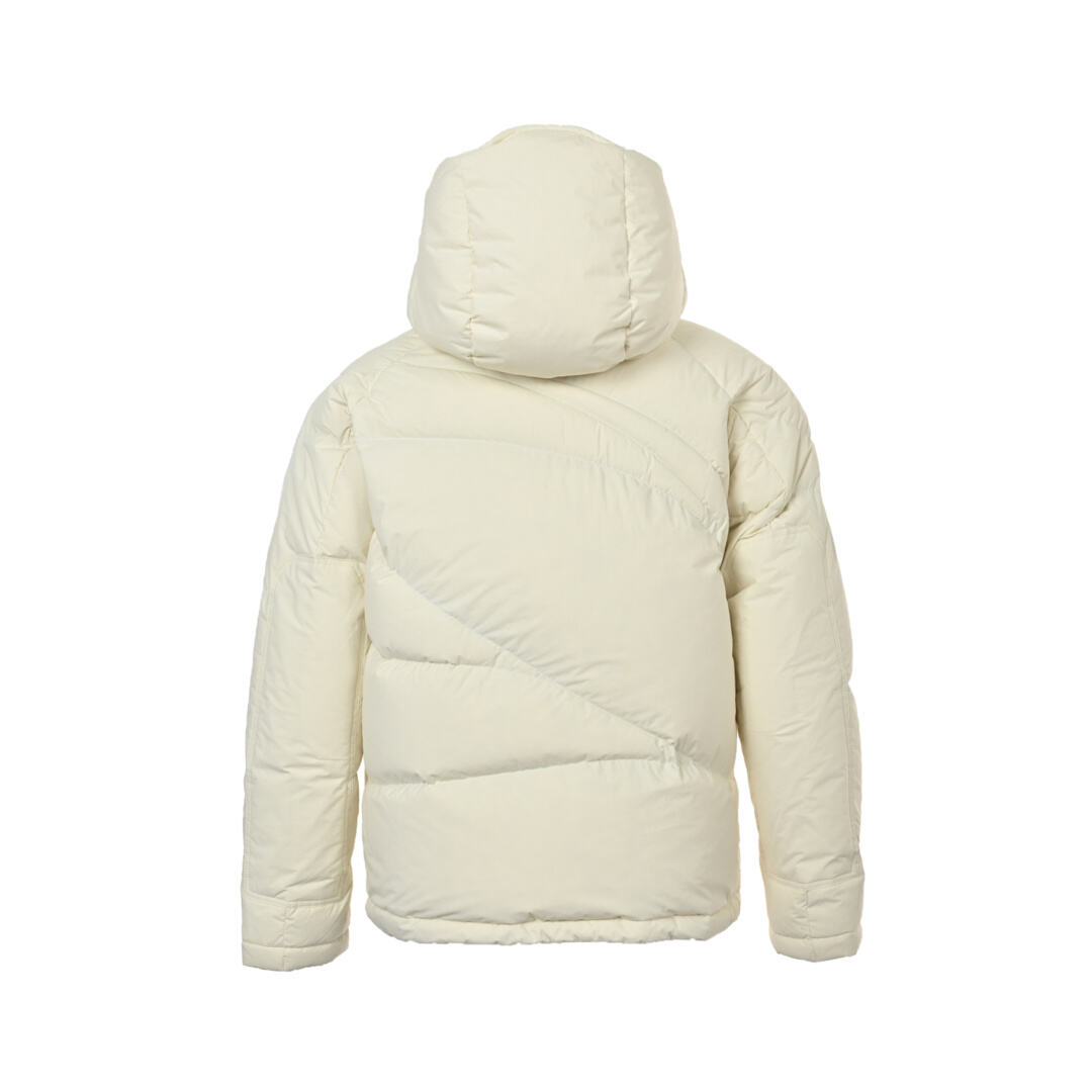 Moncler black label large logo hooded down jacket