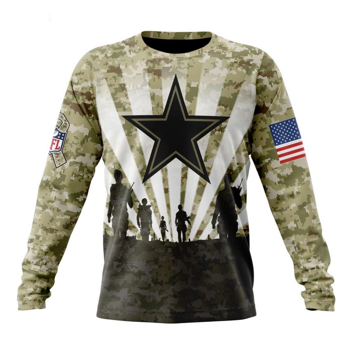 DALLAS COWBOYS 3D HOODIE HONOR VETERANS