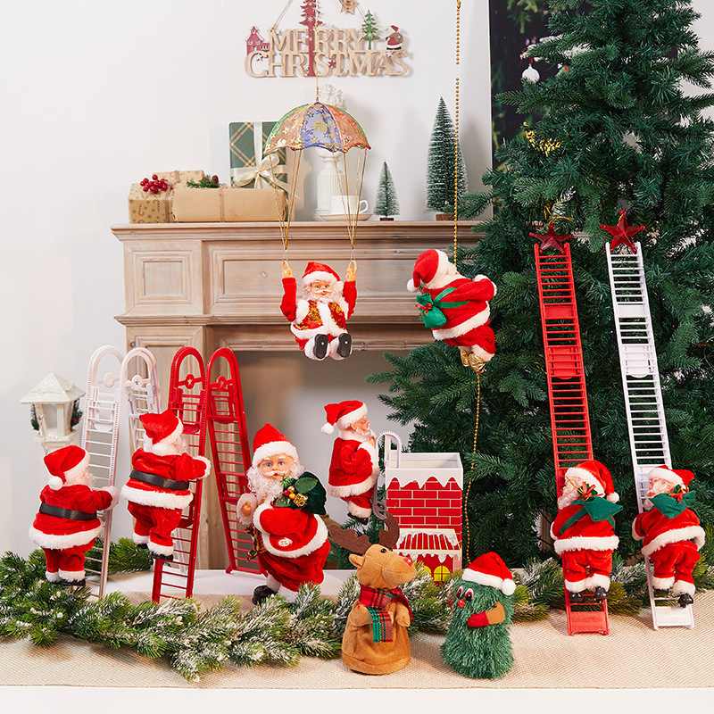 🔥Electric Climbing Santa Musical Toy - (Santa is coming to town - 🎁🌲are you ready for the magic?)
