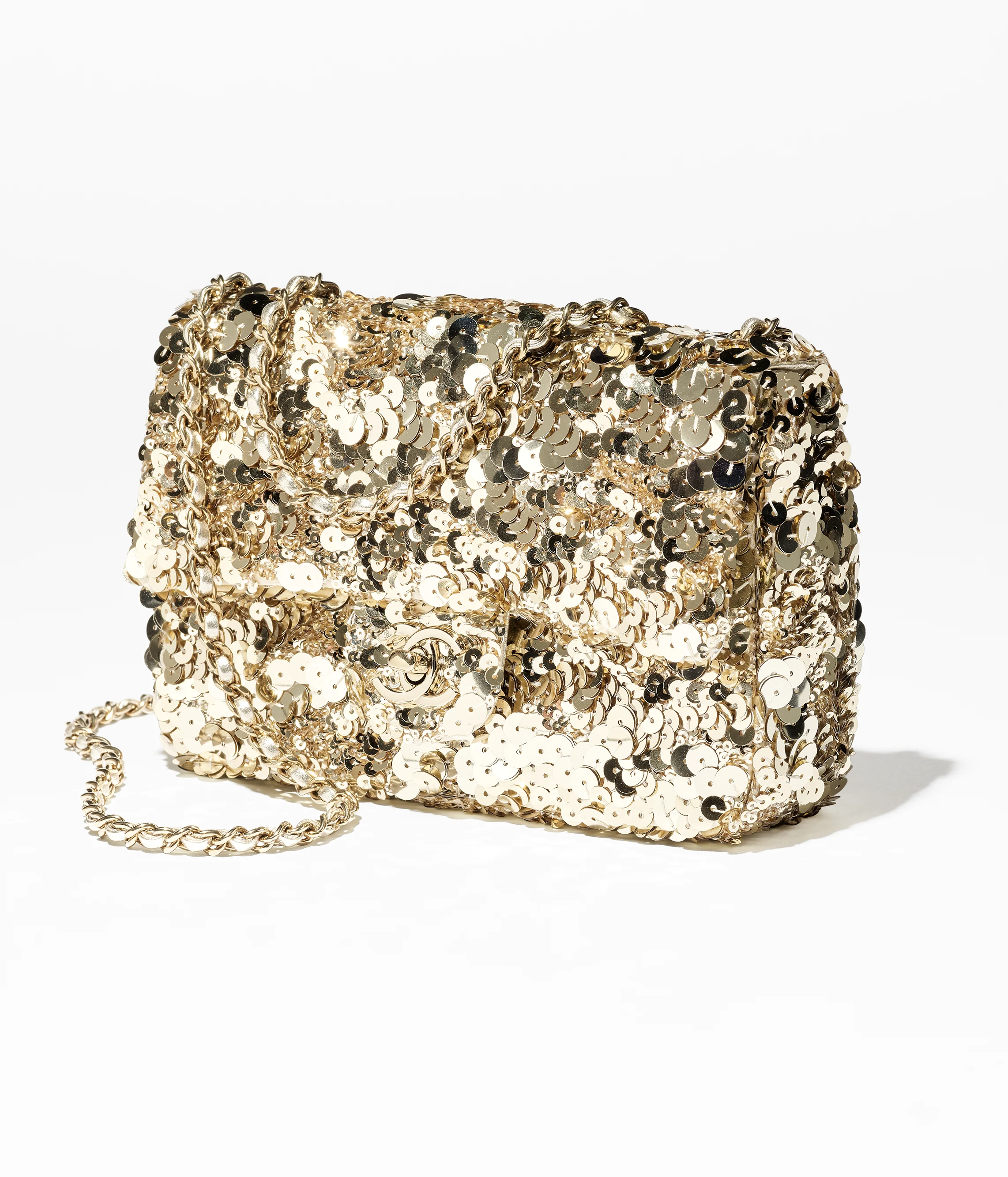 Chanel Flap Bag Sequins & Gold-Tone Metal Gold AS4561-B19174-NACYC