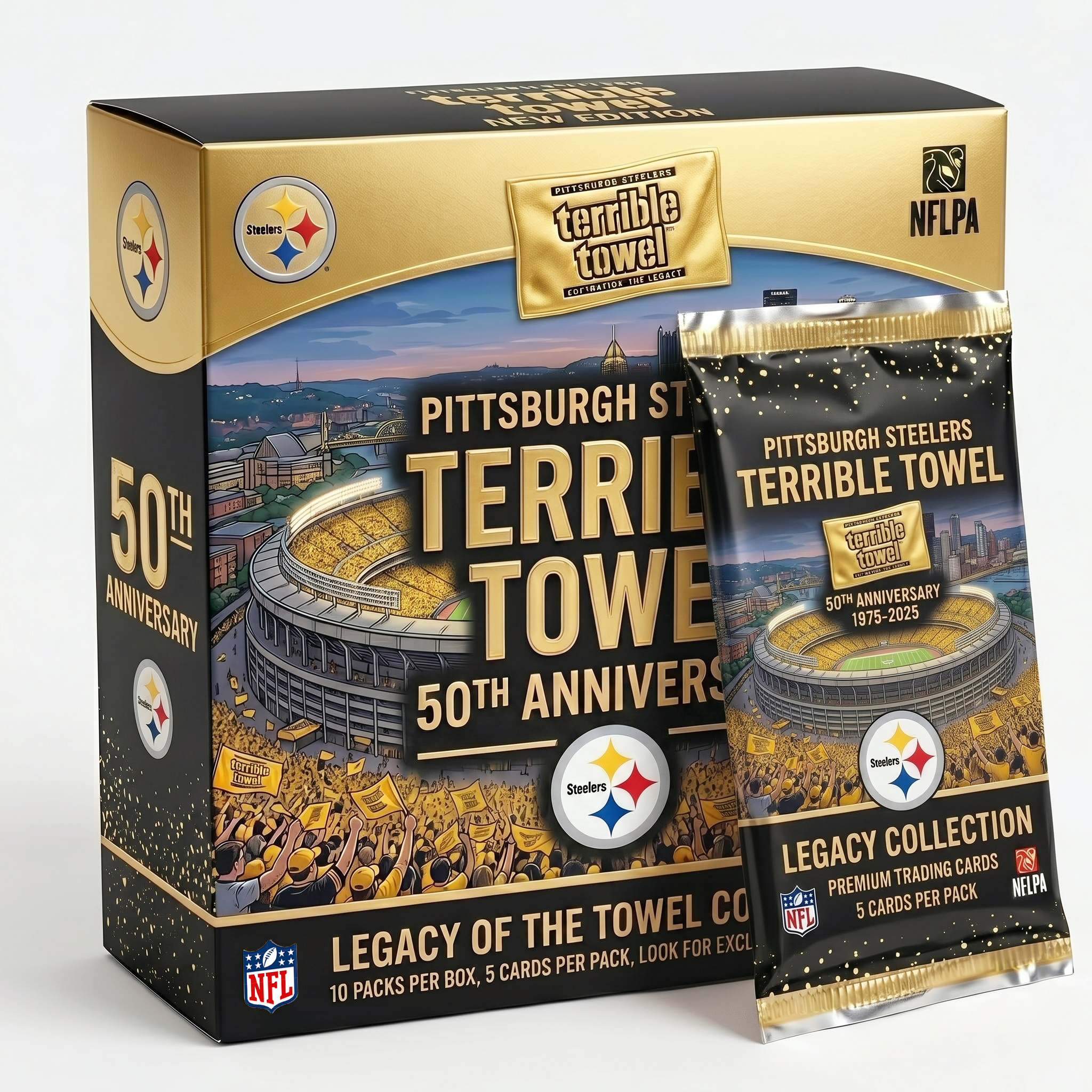 Pittsburgh Steelers Terrible Towel 50th Anniversary Hobby Box