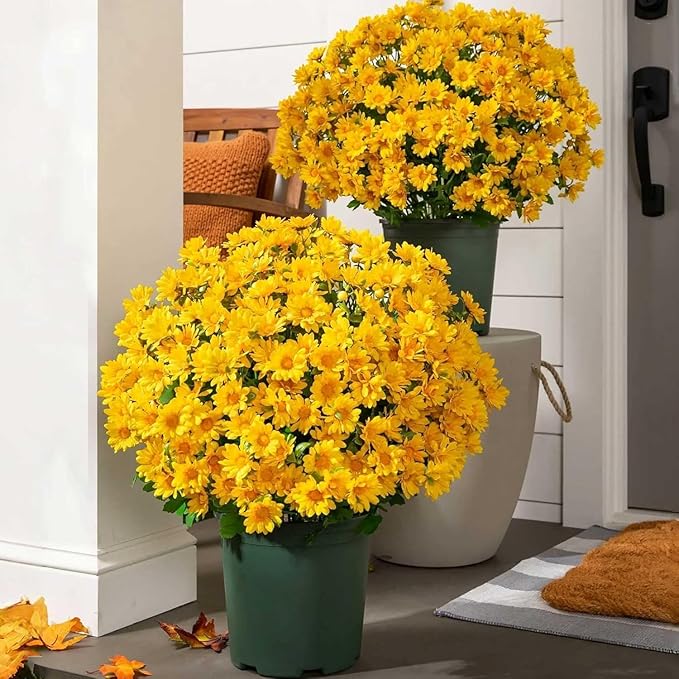 ⚡Flash Sale⚡ Artificial  FAUX MUMS for Fall  Decoration，Waterproof, UV-resistant