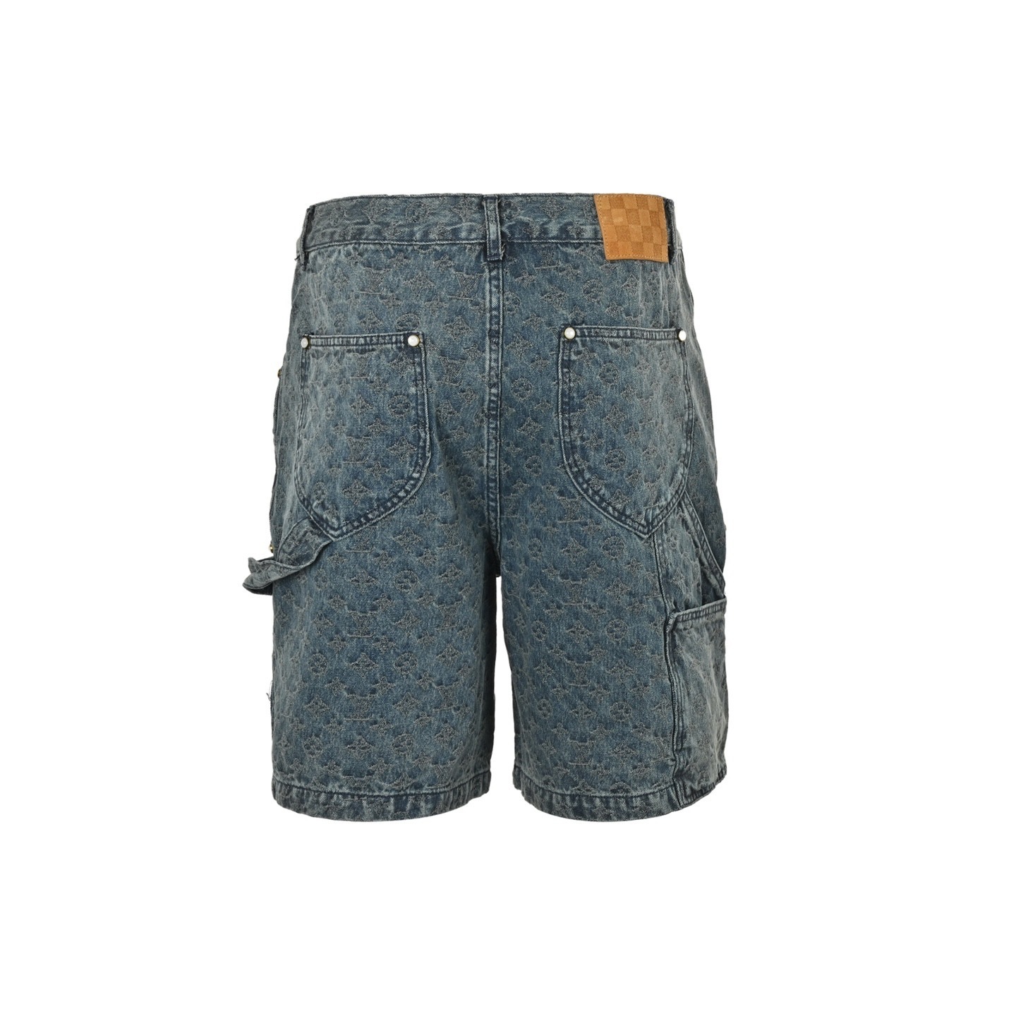 Louis Vuitton 25ss all-over monogram jacquard suit with denim shorts