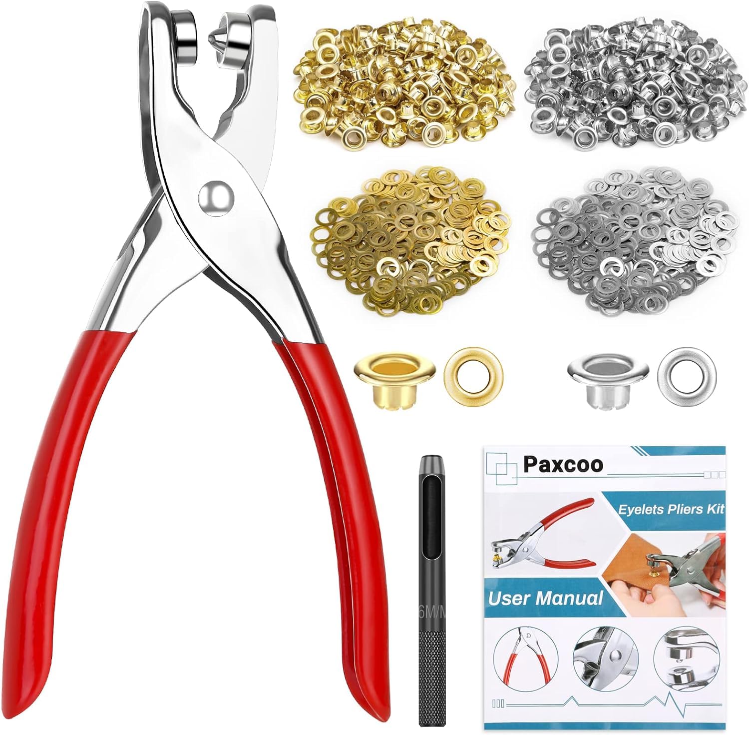 🔥Super Sale - 49% OFF🔥Grommet Tool Kit with Eyelets Grommets, Washers, and Grommet Eyelet Pliers