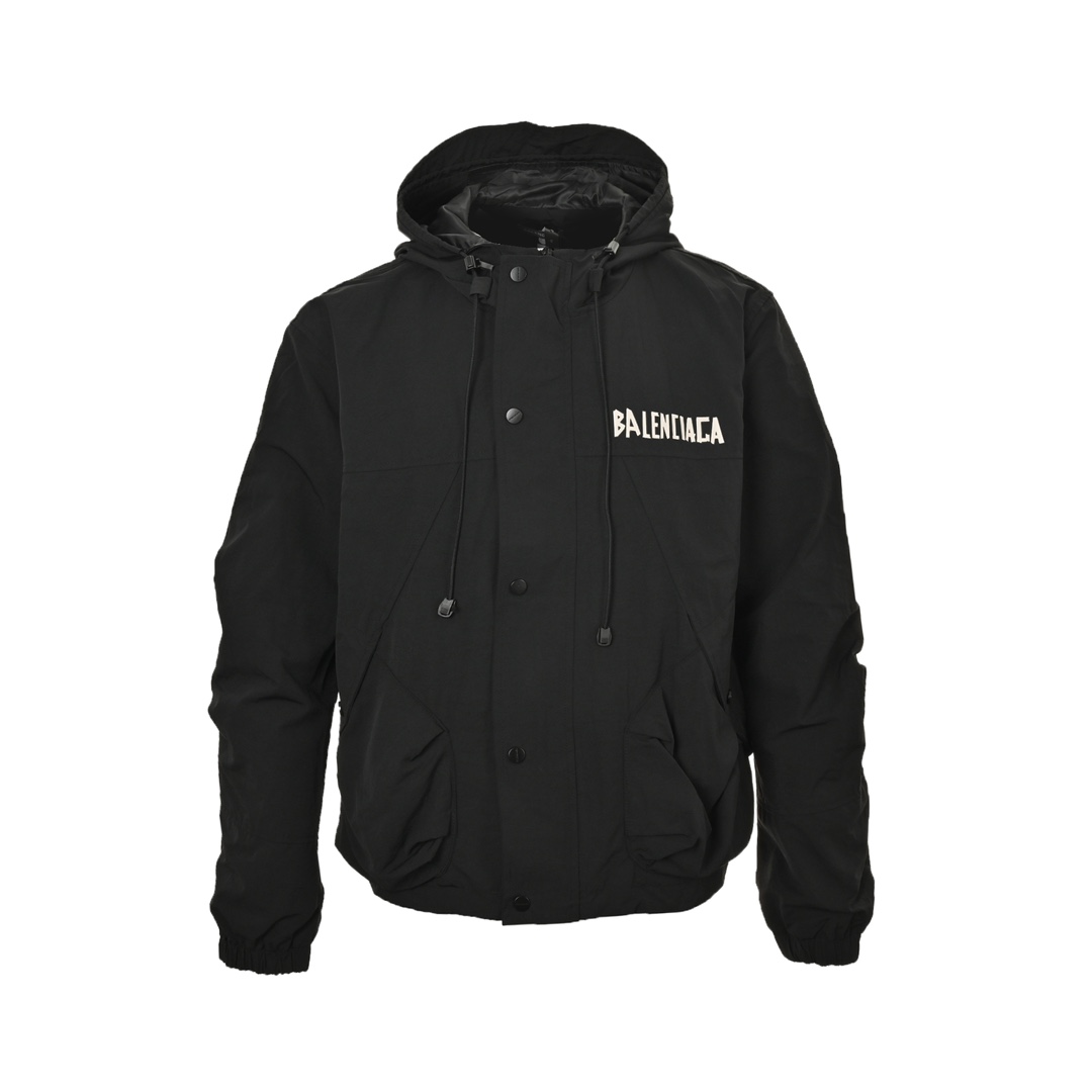 Balenciaga 24Fw tape print hooded trench coat