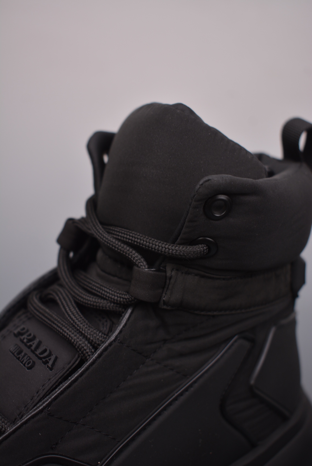 Prada Downtown High Top Sneakers Black