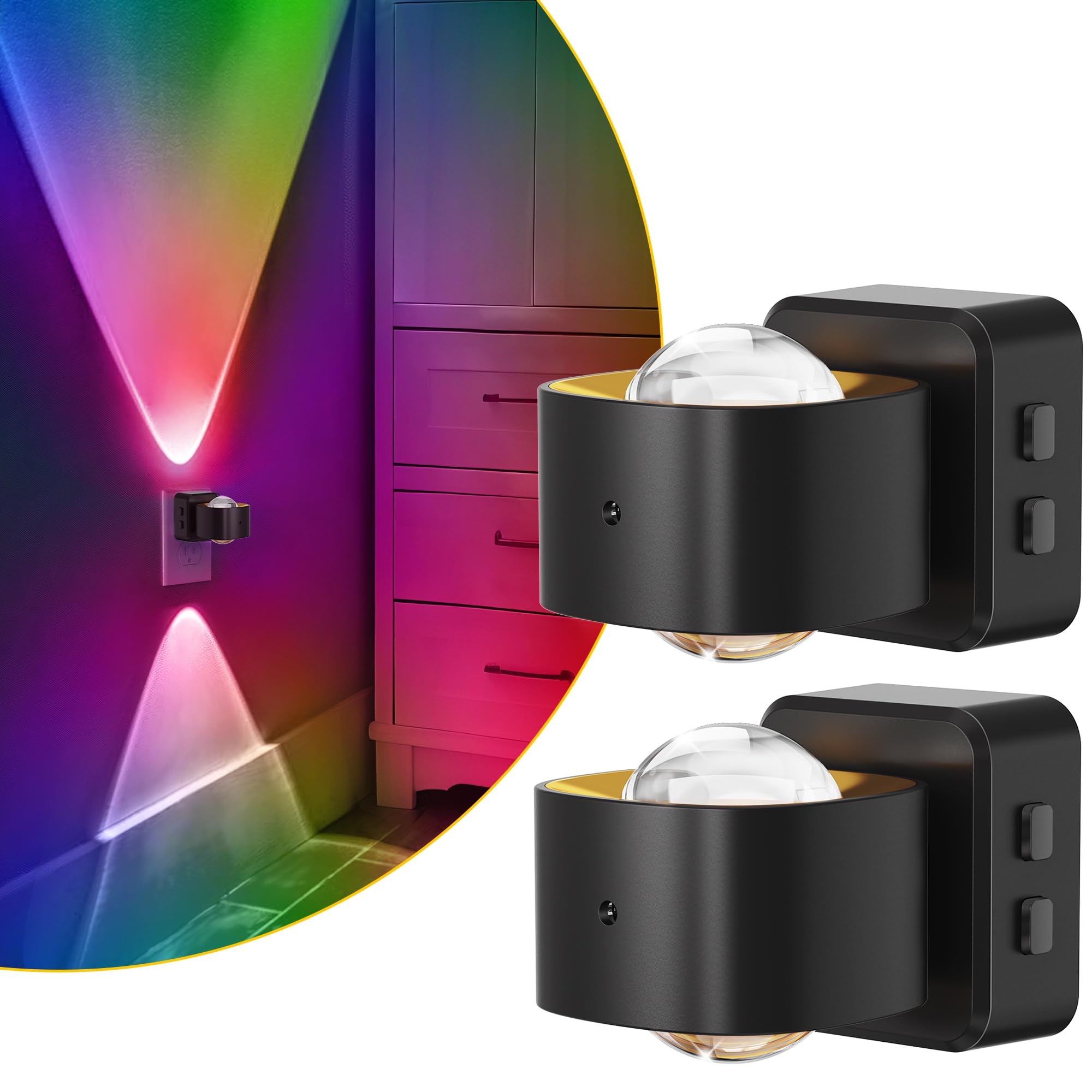 🌙 180° Rotating LED Night Light – Plug-in Wall Light💡✨