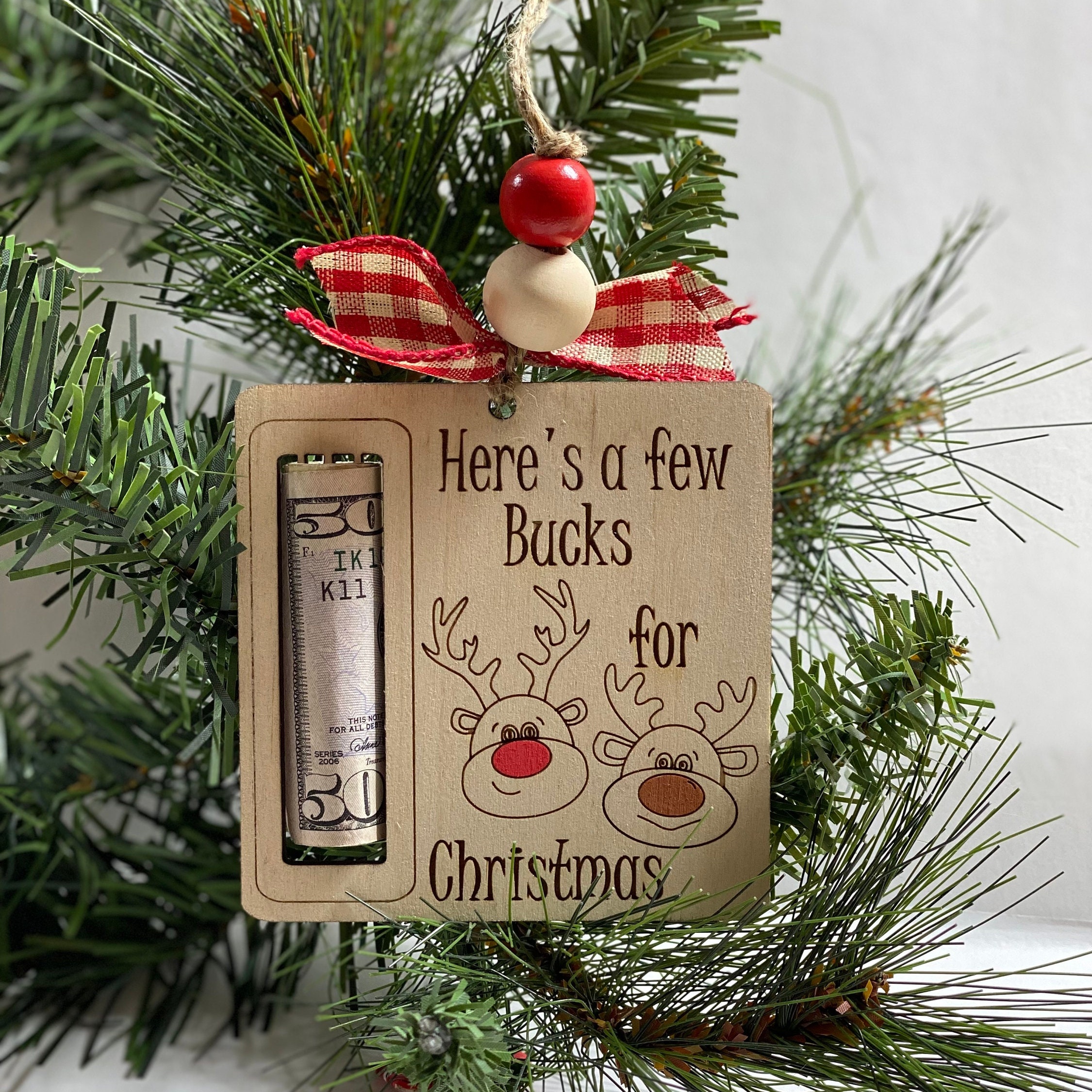 Christmas Money or Gift Card Holder - Wooden Ornament