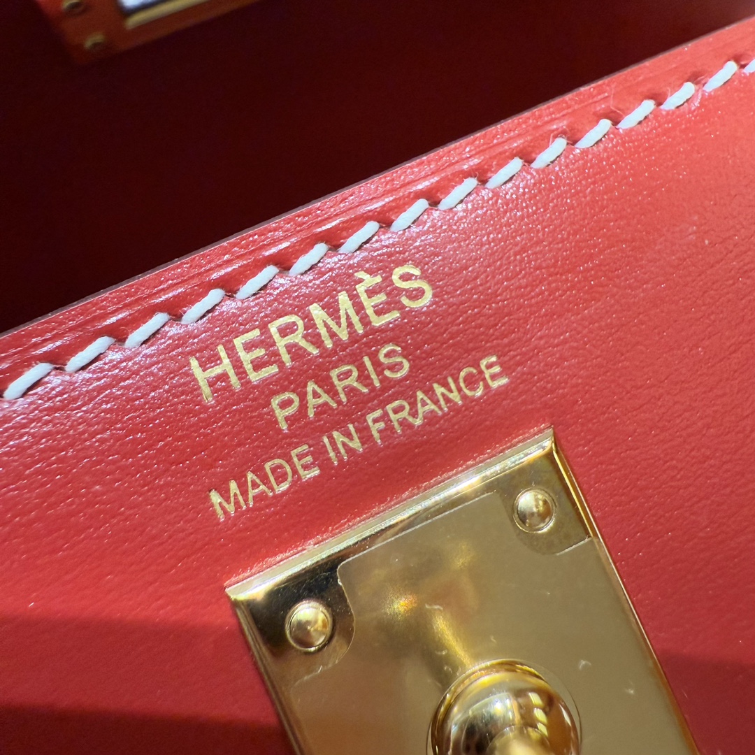 Hermès Kelly 5xRouge piment Handbag (Handmade to order)