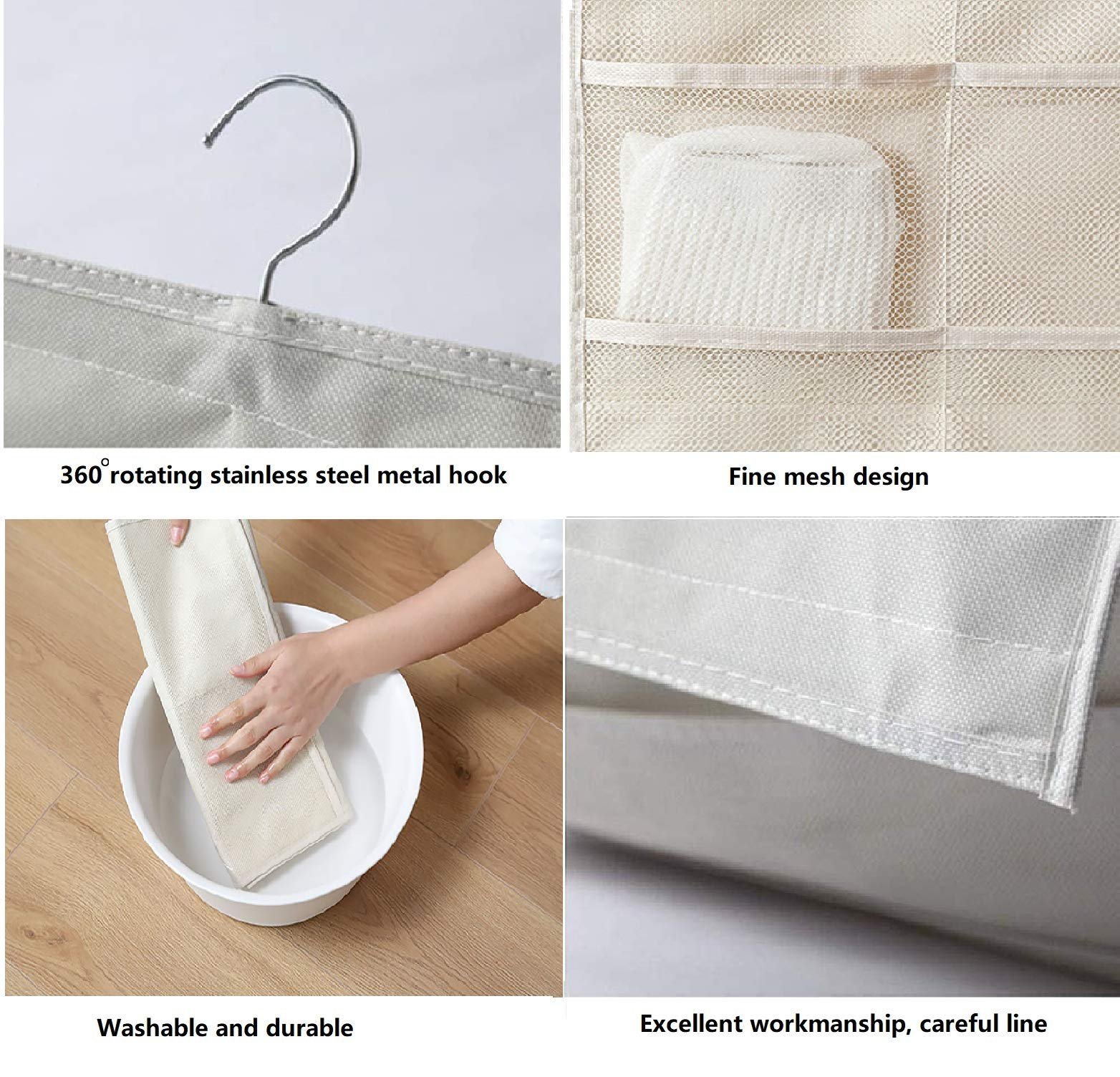 Dual Sided Wall Shelf Wardrobe Storage Bags