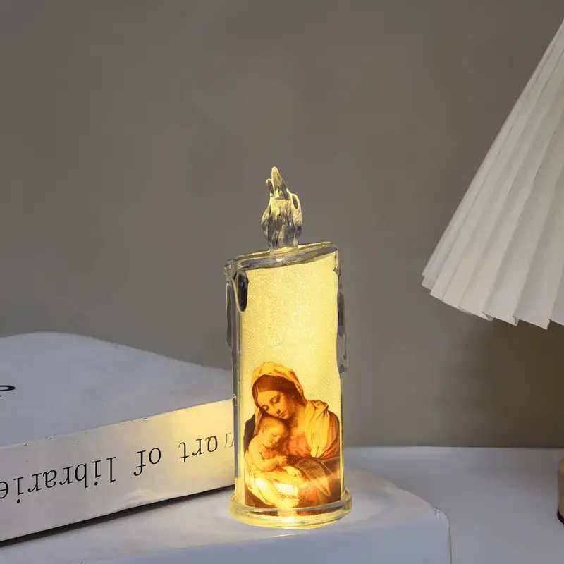 🕯️🕯️LED prayer flameless candles, Jesus saints religious decoration, Christmas Easter gift-Buy 5 Free Shipping