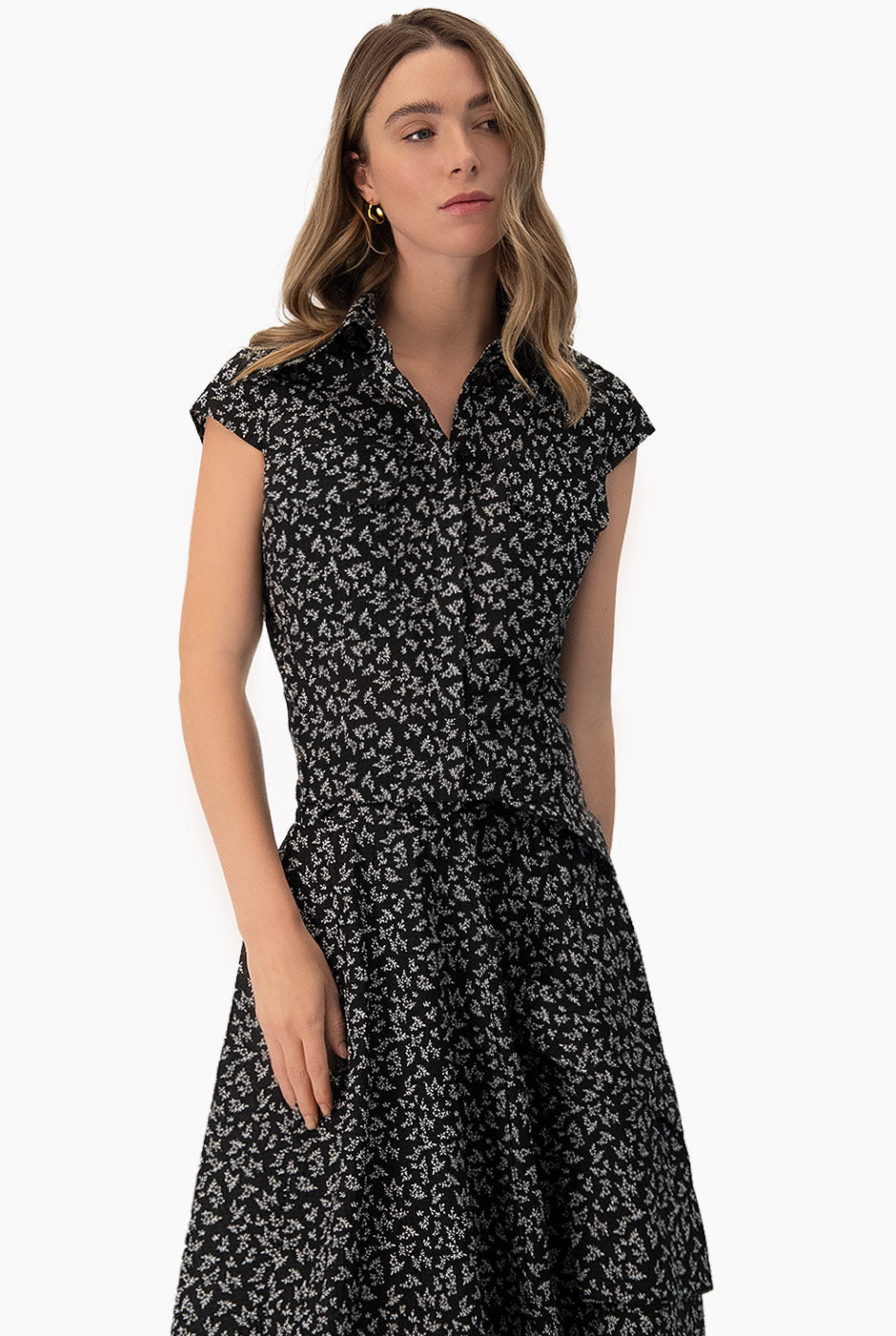 Blusa camisera con bolsillos