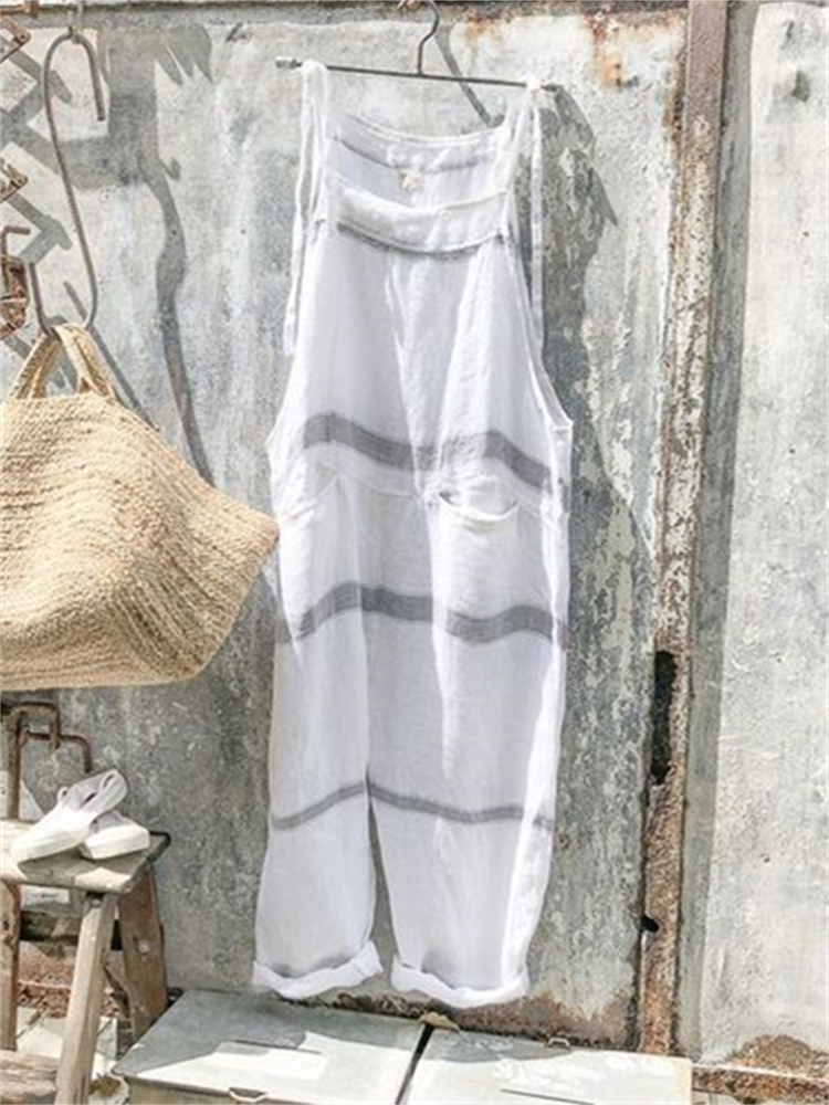 Big Pockets Striped Cami Cocoon Jumpsuit