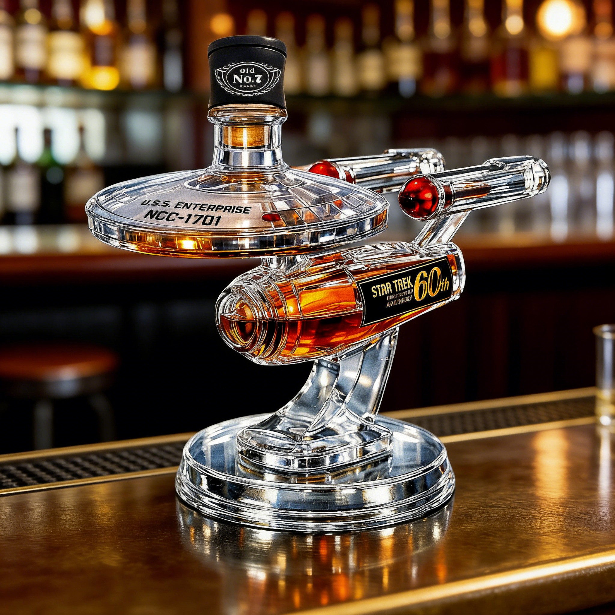 60th Anniversary USS Enterprise Whiskey Bottle