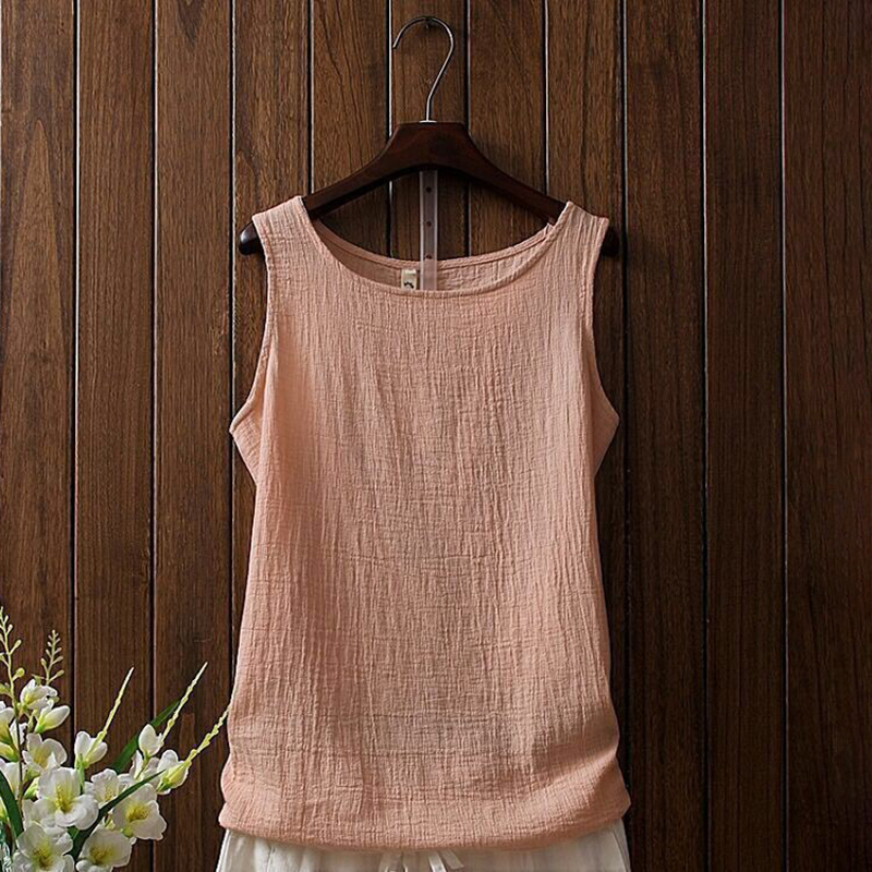 Texture Round Neck Comfy Casual Tank Top