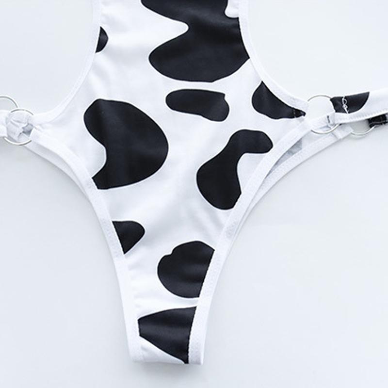 Cow Print Bow Jumpsuits Lingerie