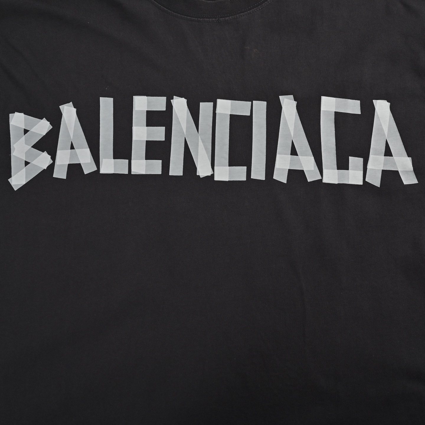 Balenciaga 25ss white tape print short sleeve
