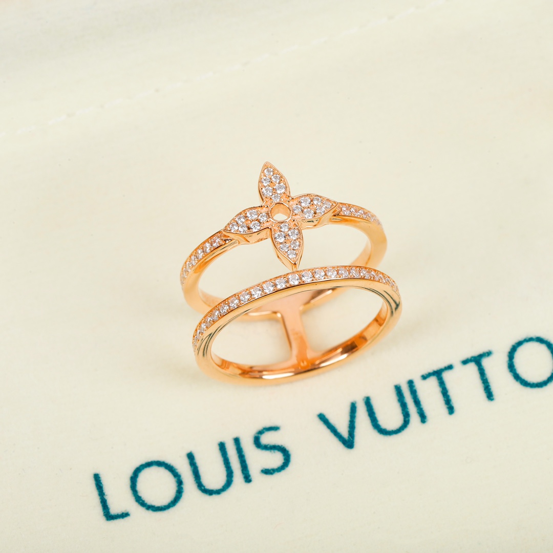 Louis Vuitton double diamond ring