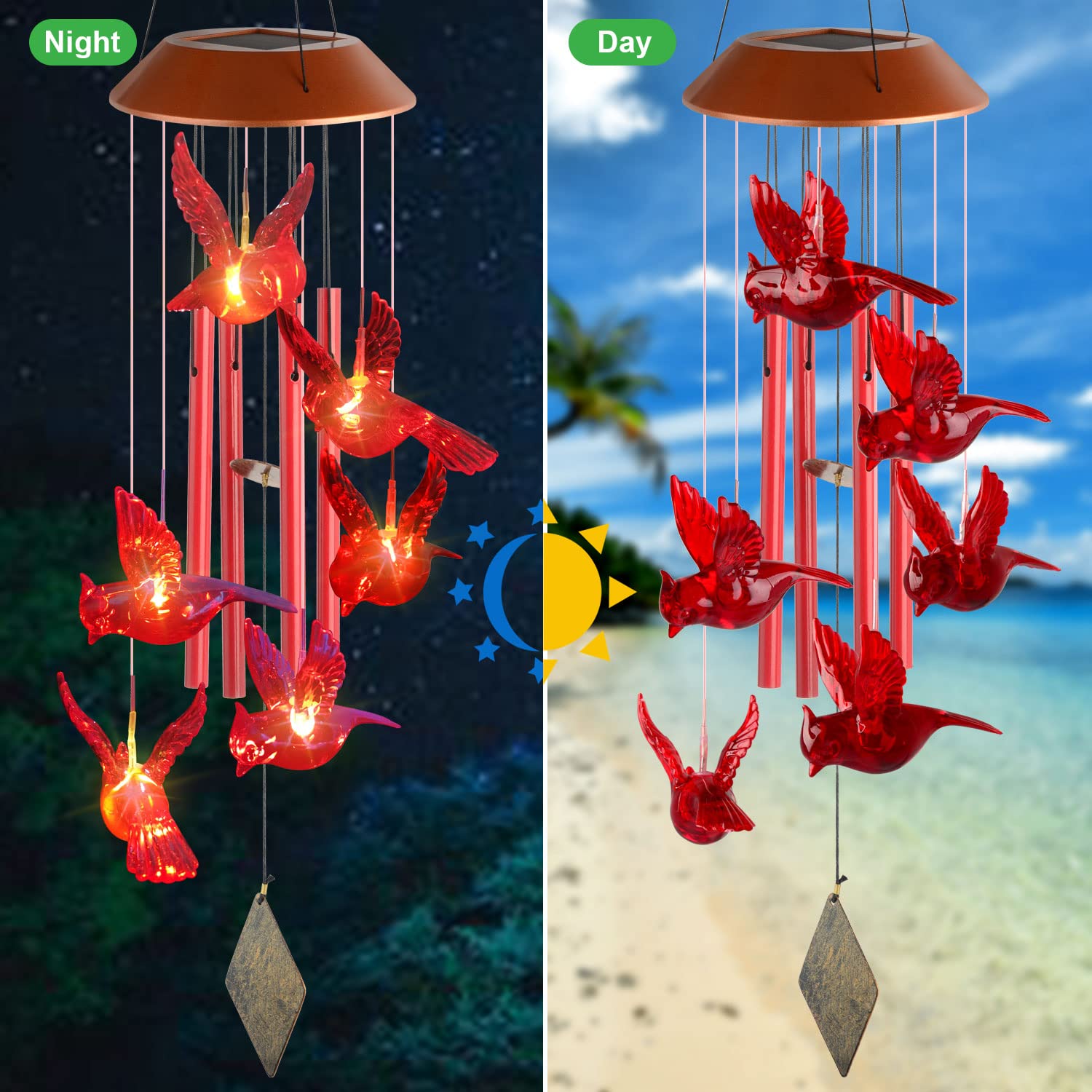 🔥On Sale 49% OFF🔥Solar Cardinals Wind Chimes