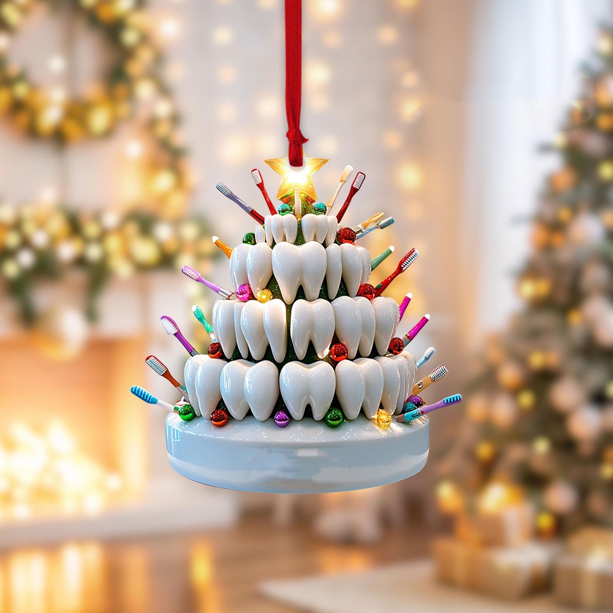 🪥🦷Tooth Tree Cheer Oranment