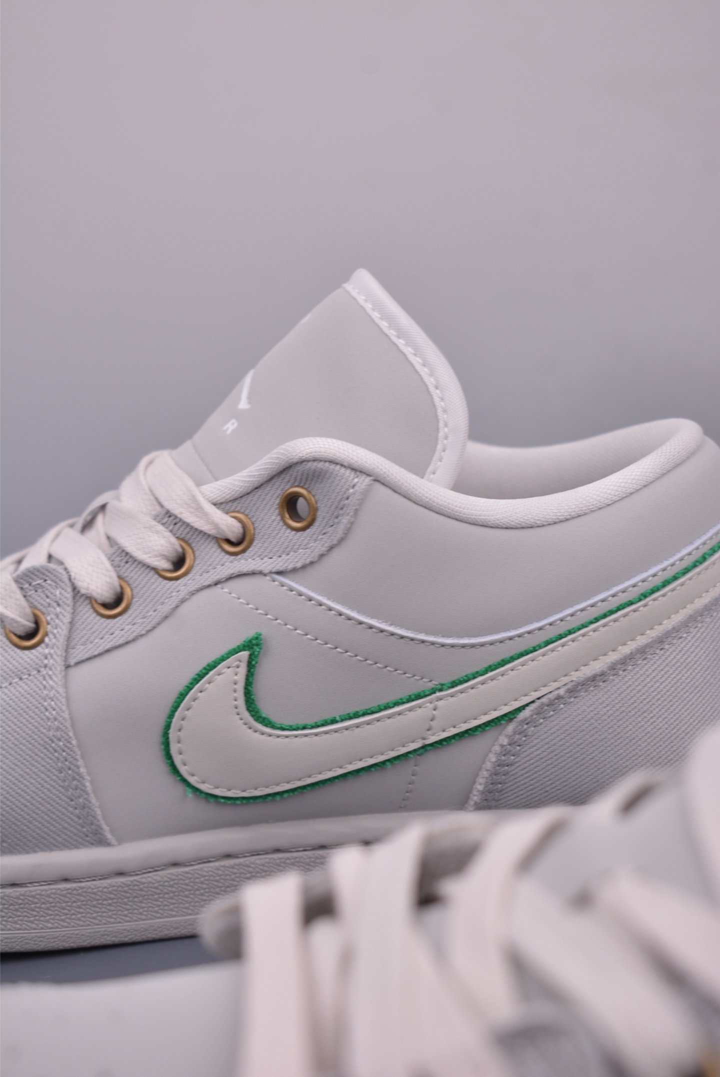 Nike Air Jordan 1 Low AJ1 basketball shoes Canvas Cement Gray Green 553558-077
