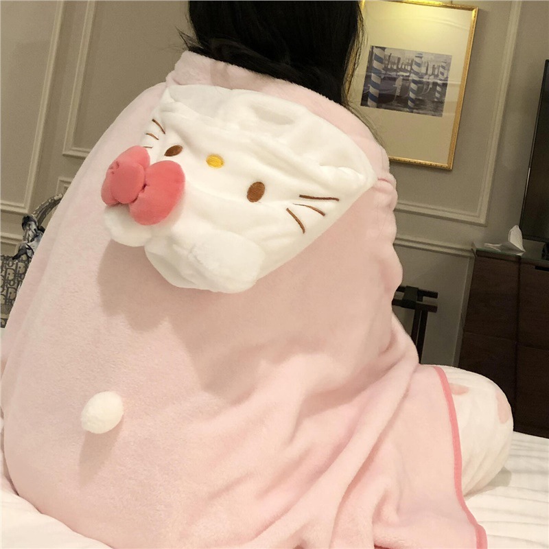 kitty blanket hooded shawl blanket cartoon
