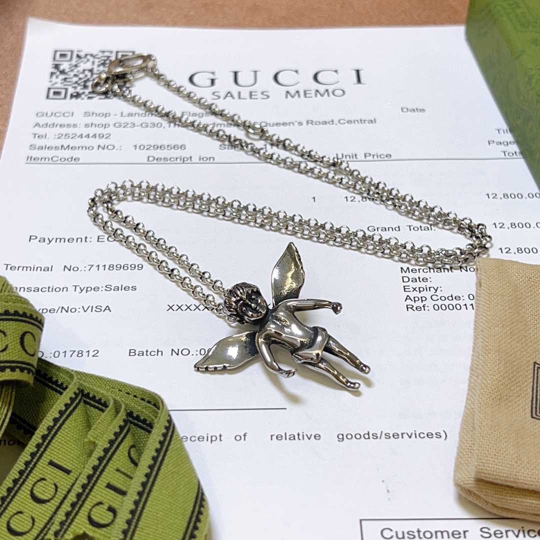 Gucci Anger Forest Series GG Little Angel Vintage Necklace
