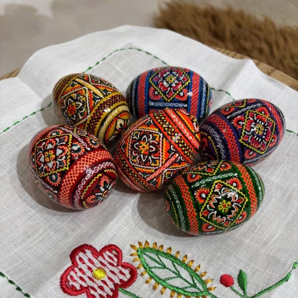 🔥ON SALE🔥6Pcs/Set Easter eggs - Painted traditional wooden eggs (Random Color）