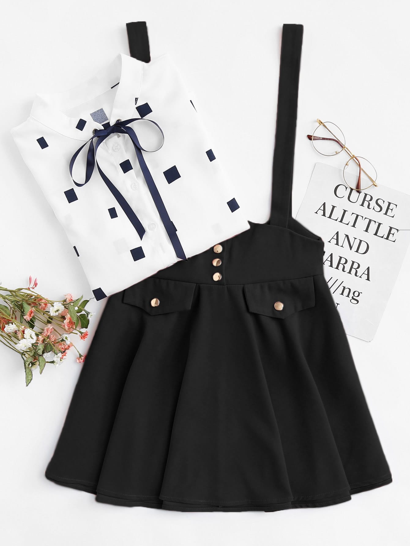 Bow Back Overall Skater Skirt