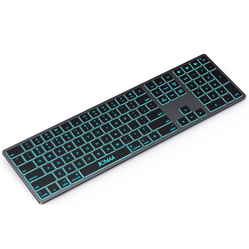JOMAA BT Keyboard LED Backlit Wireless Keyboard Rechargeable Keyboard For  PC IPad Laptop