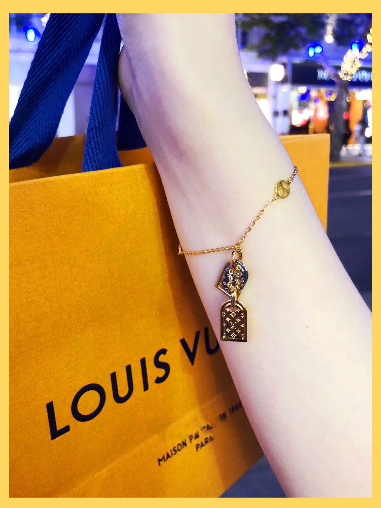 Louis Vuitton Nanogram Two-tone Logo Tag Necklace