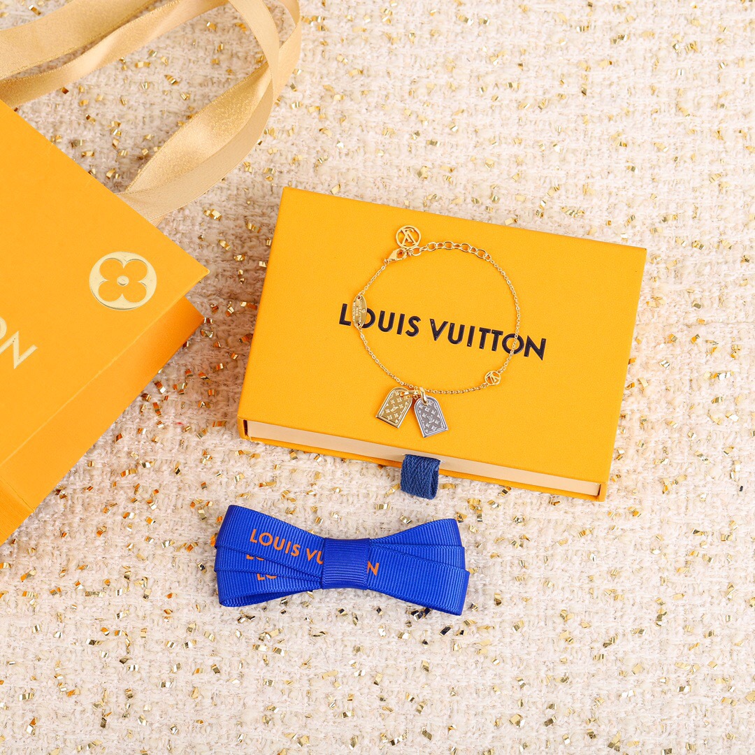 Louis Vuitton Nanogram Two-tone Logo Tag Necklace