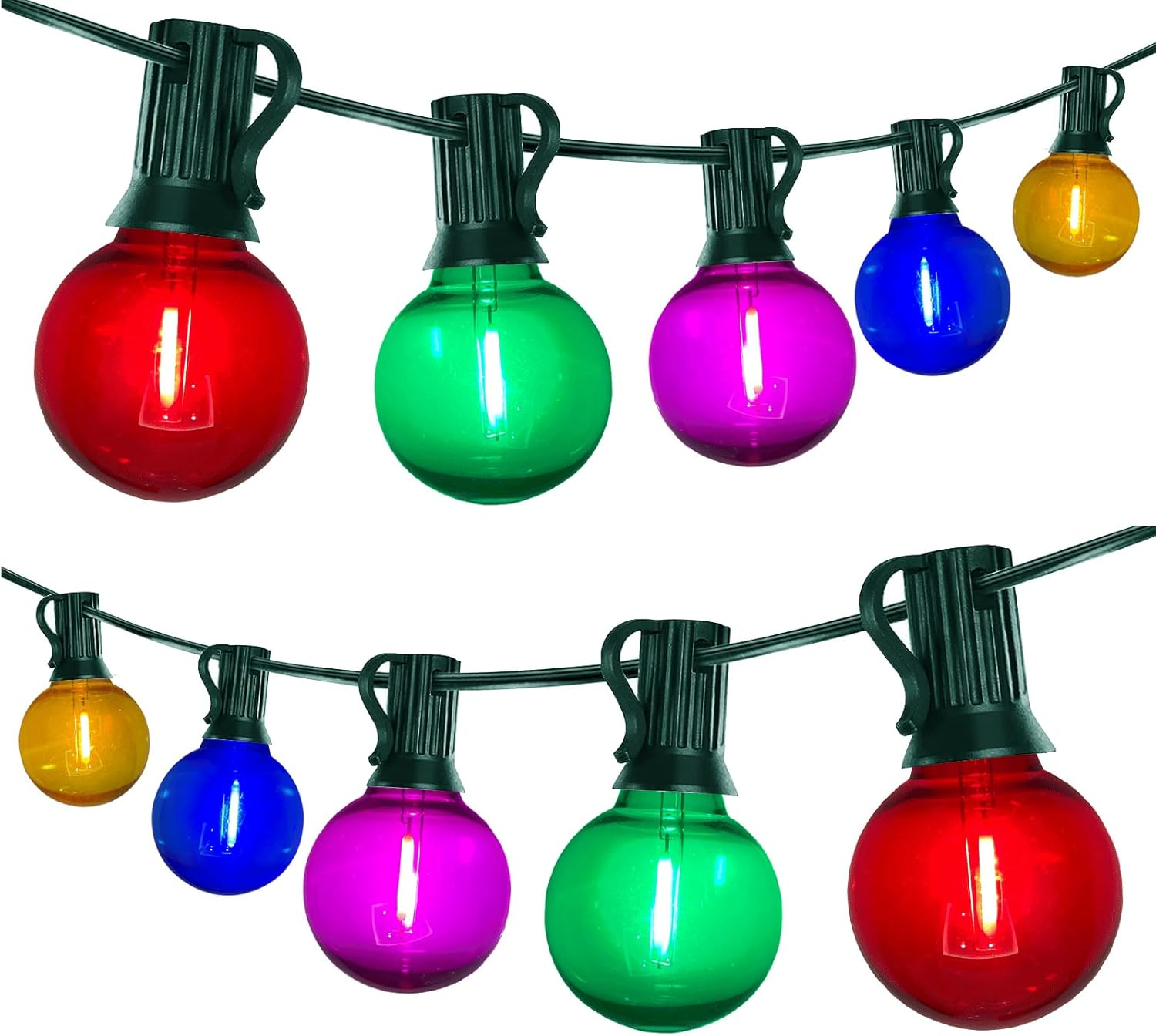 🏆Limited Sale⚡Almost Gone🔥25Ft G40 LED Outdoor Globe Multicolor String Lights