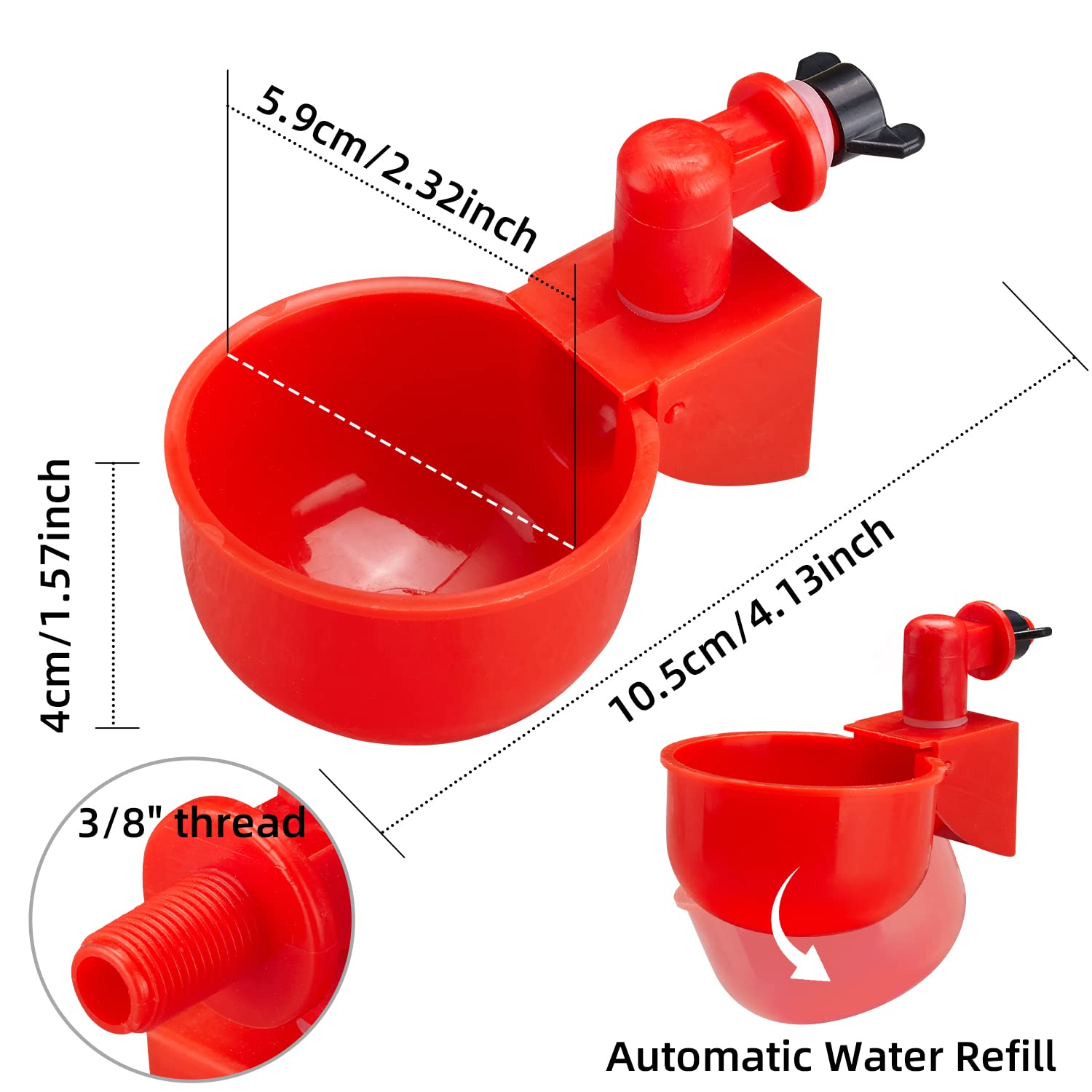 (🔥Last Day Promotion-SAVE 65% OFF)🔥Automatic Chicken Water Cup Waterer Kit -BUY 10 GET 10 FREE & FREE SHIPPING