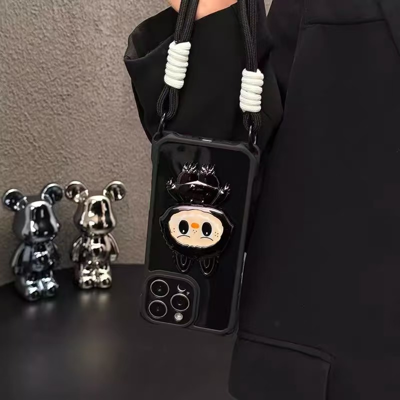 Labubu Couple Lanyard Phone Case For iPhone
